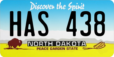 ND license plate HAS438