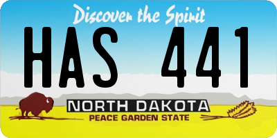 ND license plate HAS441