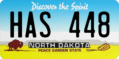 ND license plate HAS448