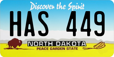 ND license plate HAS449