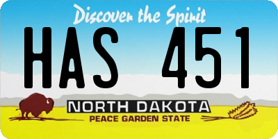 ND license plate HAS451