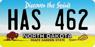 ND license plate HAS462