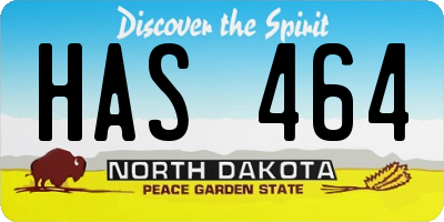 ND license plate HAS464