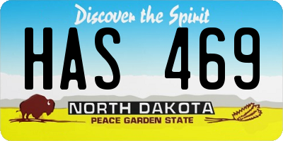 ND license plate HAS469