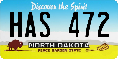 ND license plate HAS472