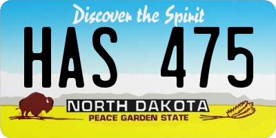 ND license plate HAS475