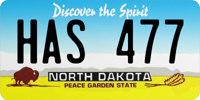 ND license plate HAS477