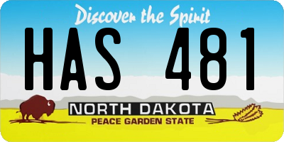 ND license plate HAS481