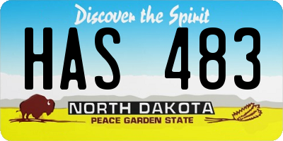 ND license plate HAS483