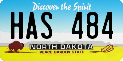 ND license plate HAS484