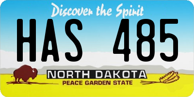 ND license plate HAS485