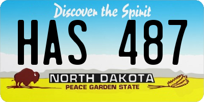 ND license plate HAS487