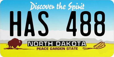 ND license plate HAS488