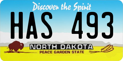 ND license plate HAS493