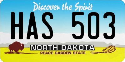 ND license plate HAS503