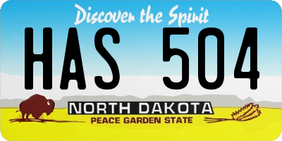 ND license plate HAS504