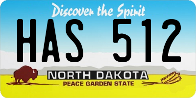 ND license plate HAS512