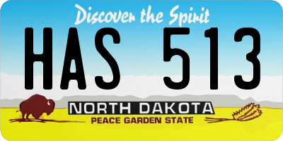 ND license plate HAS513