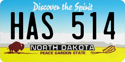 ND license plate HAS514