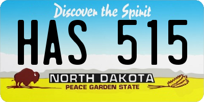 ND license plate HAS515