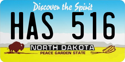 ND license plate HAS516