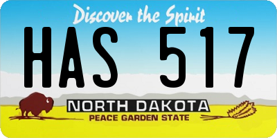 ND license plate HAS517