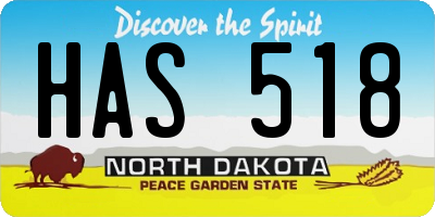 ND license plate HAS518