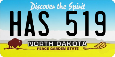 ND license plate HAS519