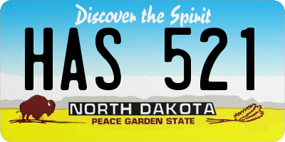 ND license plate HAS521