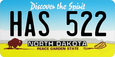 ND license plate HAS522