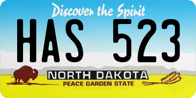 ND license plate HAS523