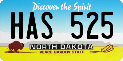 ND license plate HAS525