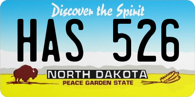 ND license plate HAS526