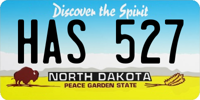 ND license plate HAS527