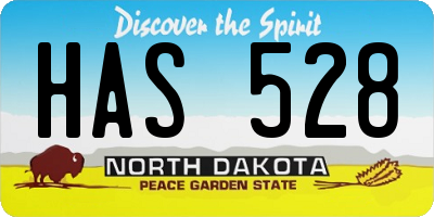 ND license plate HAS528