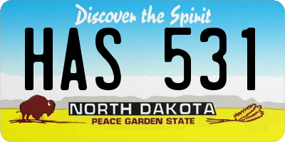 ND license plate HAS531