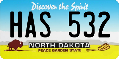 ND license plate HAS532