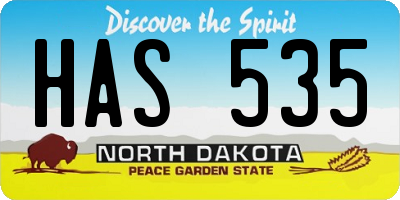 ND license plate HAS535