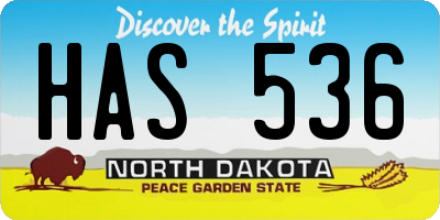 ND license plate HAS536