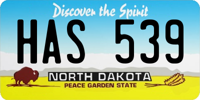 ND license plate HAS539