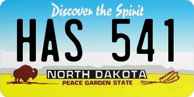 ND license plate HAS541