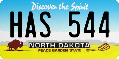 ND license plate HAS544