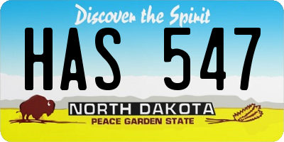 ND license plate HAS547