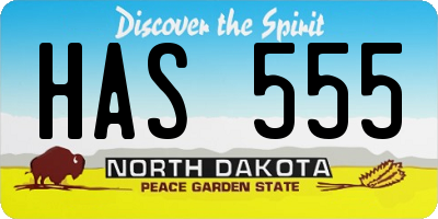 ND license plate HAS555