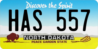 ND license plate HAS557