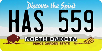 ND license plate HAS559