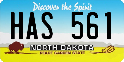 ND license plate HAS561