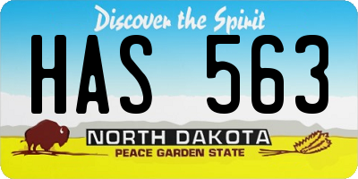 ND license plate HAS563