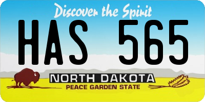 ND license plate HAS565