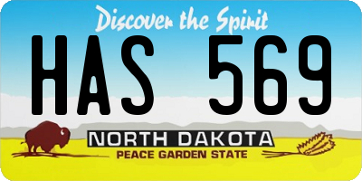 ND license plate HAS569